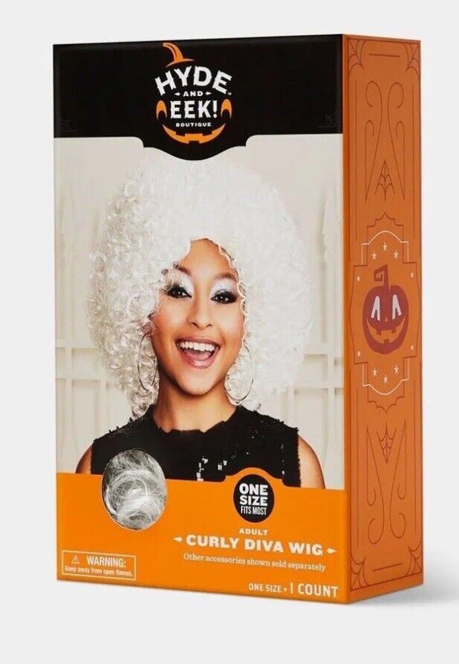 Hyde and Eek Adult curly Diva wig one size fits most Halloween white